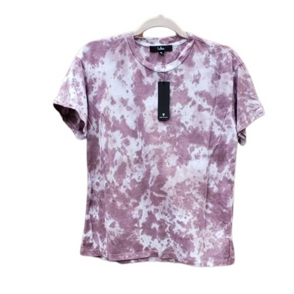 Lulu's Tiedye Mauve Pink Women's Tunic Scoop‎ Neck Shirt Top Tee Medium NWT